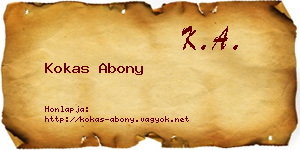 Kokas Abony névjegykártya